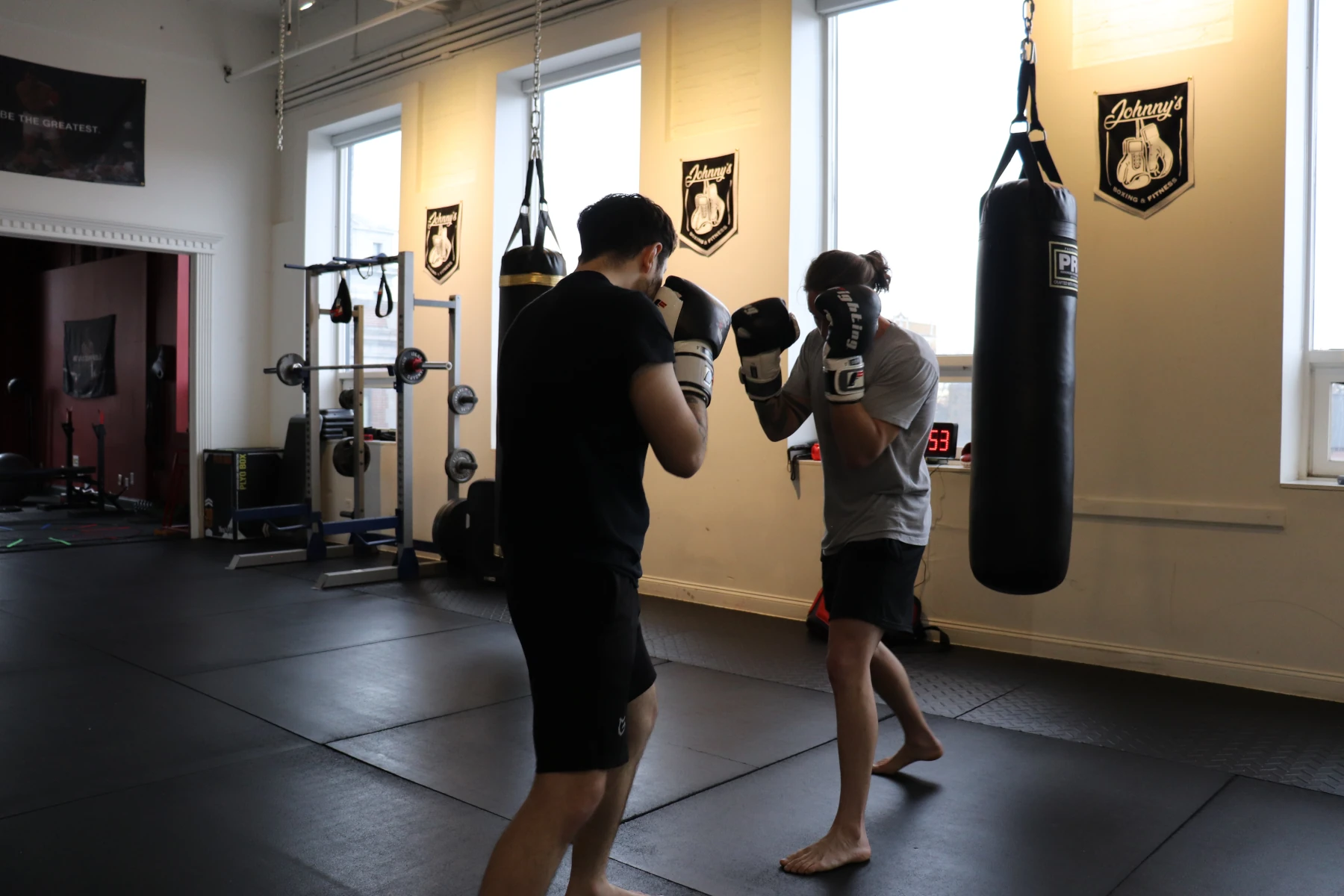 Two boxers sparring